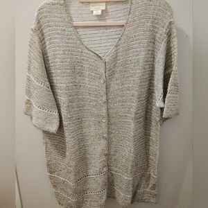 🦋Jaclyn Smith Women's Cream Knit Cardigan